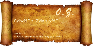 Orbán Zdenkó névjegykártya